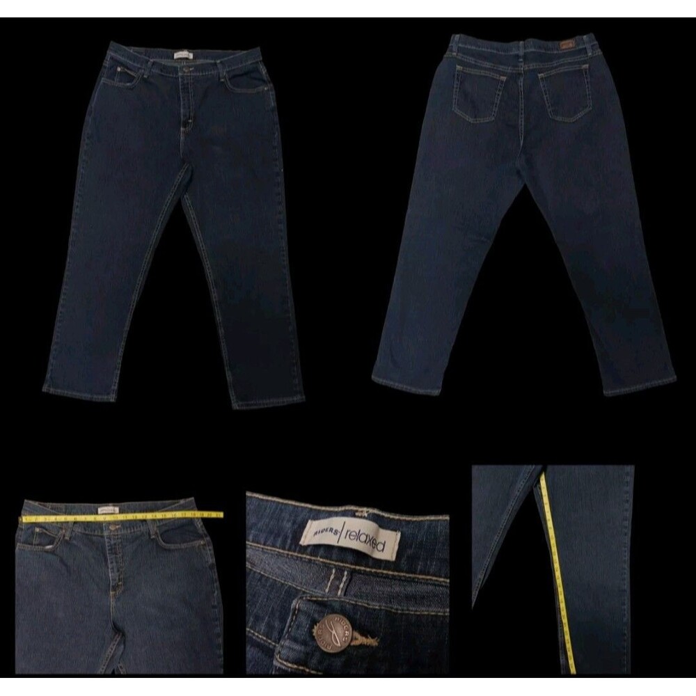 Vintage Lee Riders Relaxed Womens Size 18p Cotton Blend Blue Jeans